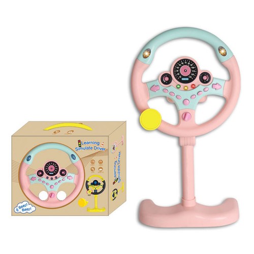 Pink steering wheel - steering, toy